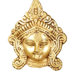 Brass Goddess Kali Face Hanging Wooden Frame 13.5"x14.5" Premium Fabric | Jaipurio